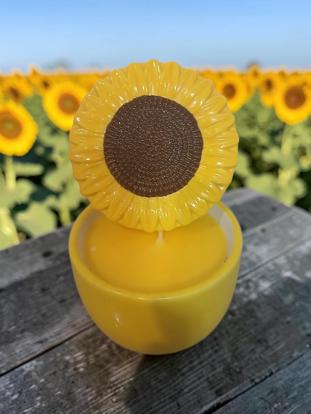 Yellow Sunflower Decorative Candle - Home Accents